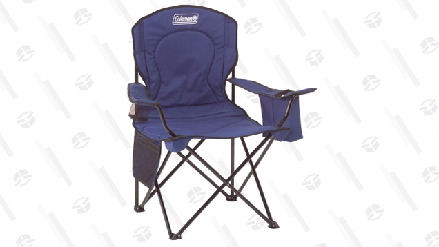 Coleman’s Cooler Quad Chair has a built-in cupholder and a four-can cooler pouch to keep your drinks cold while you lounge.
